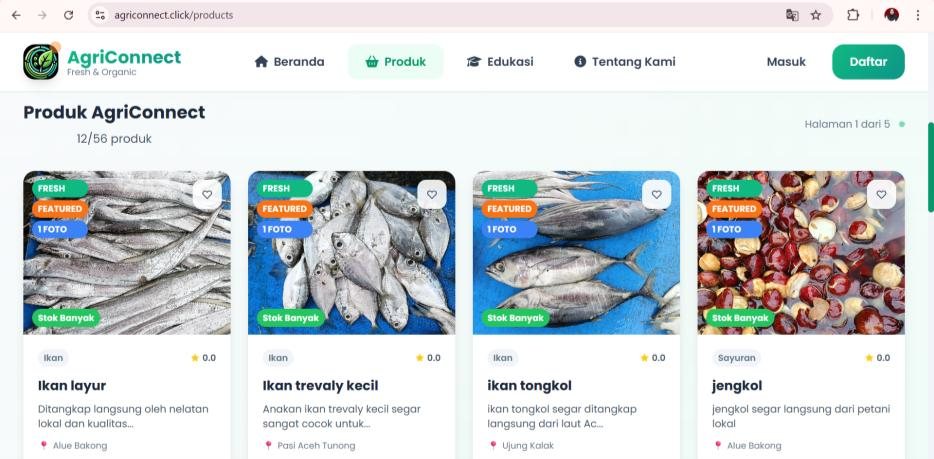 Tampilan produk AgriConnect.click